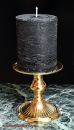 Hexenshop Dark Phönix Durchgefärbte Altarstumpenkerze schwarz